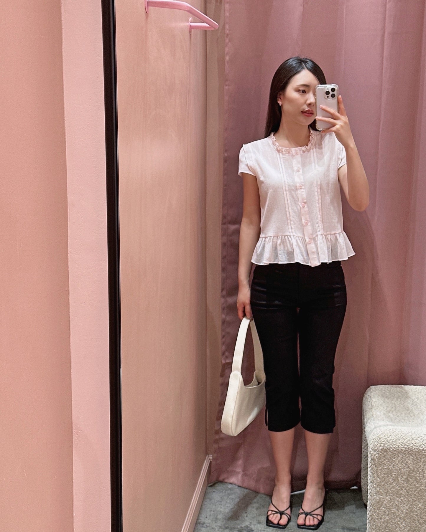 Sheer Peplum Blouse
