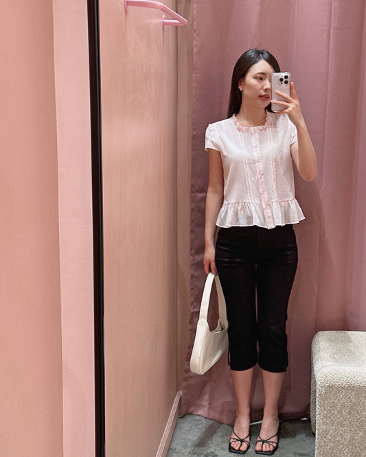 Sheer Peplum Blouse