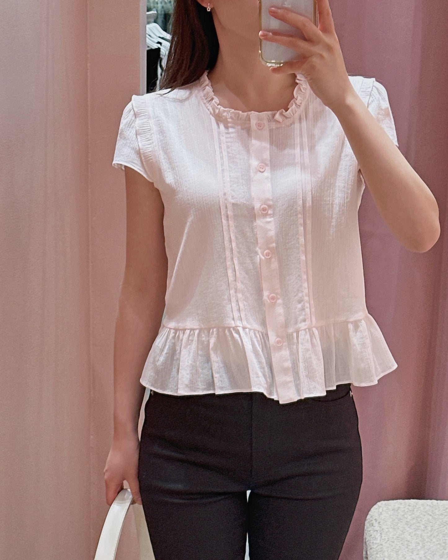 Sheer Peplum Blouse