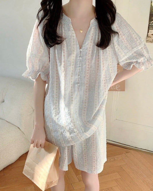 Pastel Gingham Pajama Set