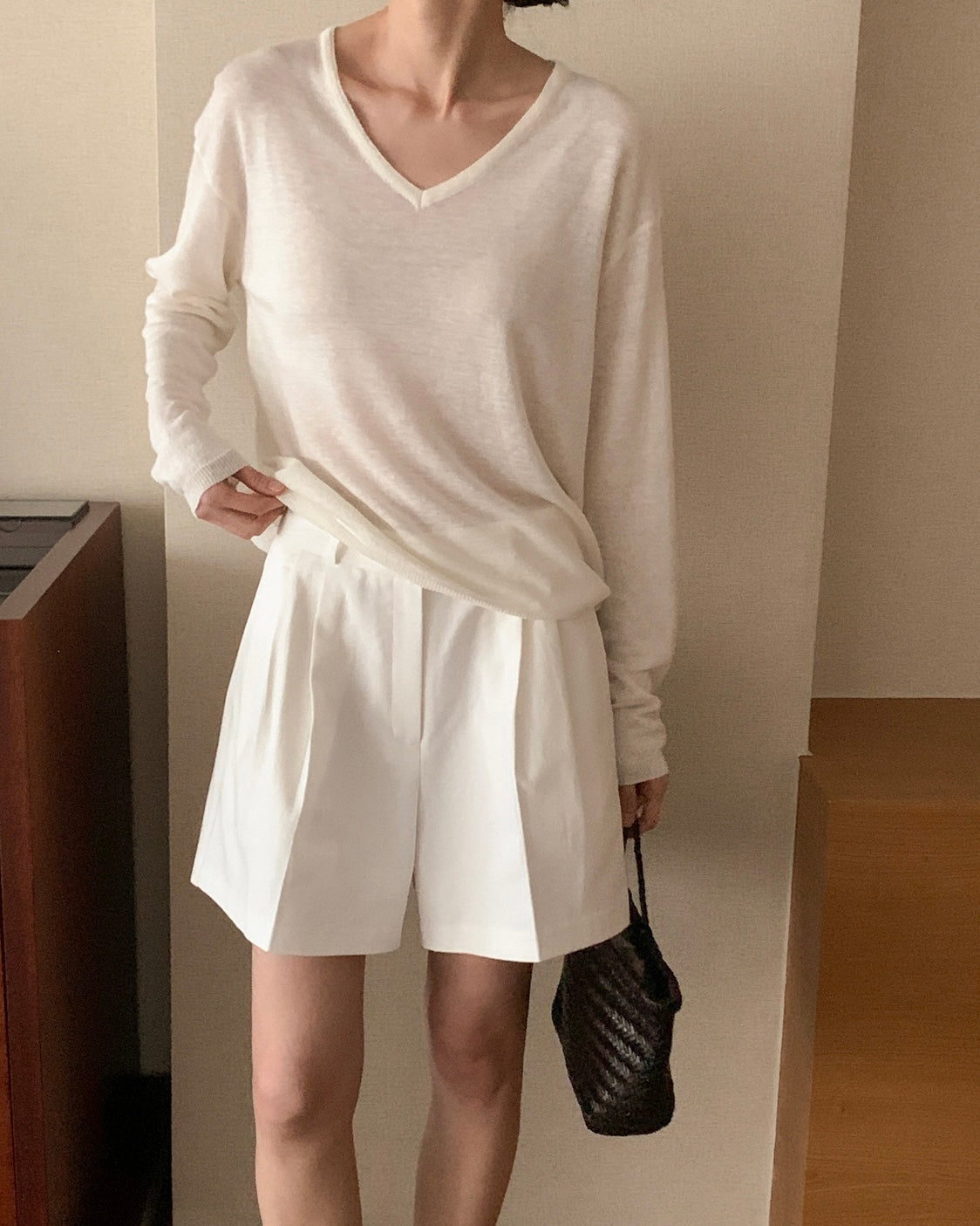 V-Neck Linen Pullover