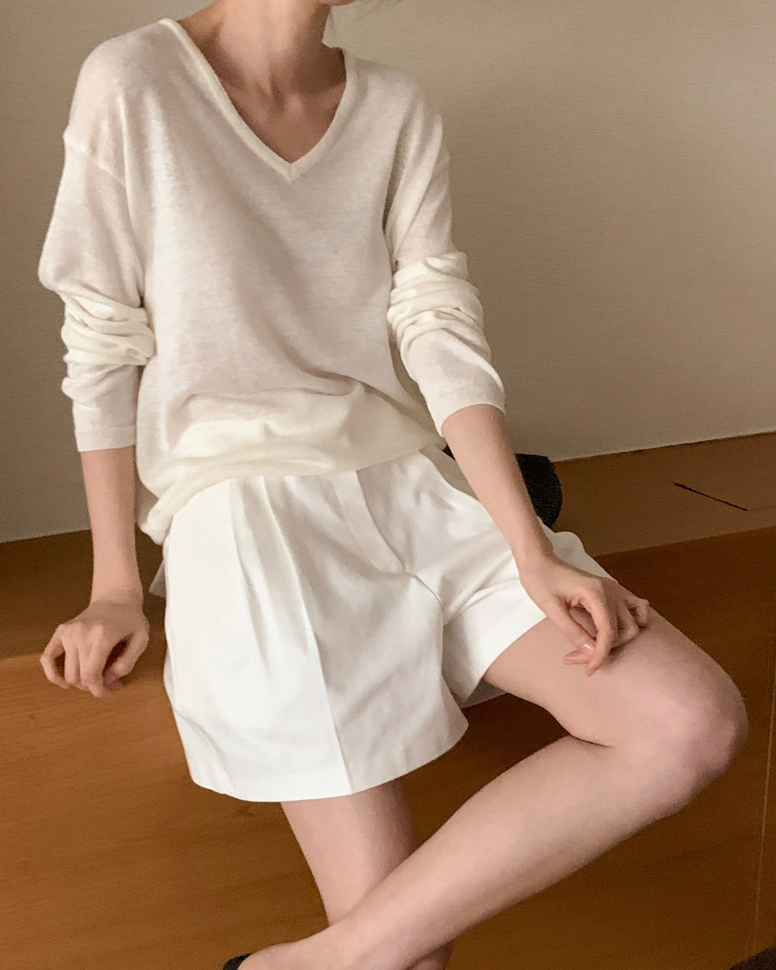 V-Neck Linen Pullover