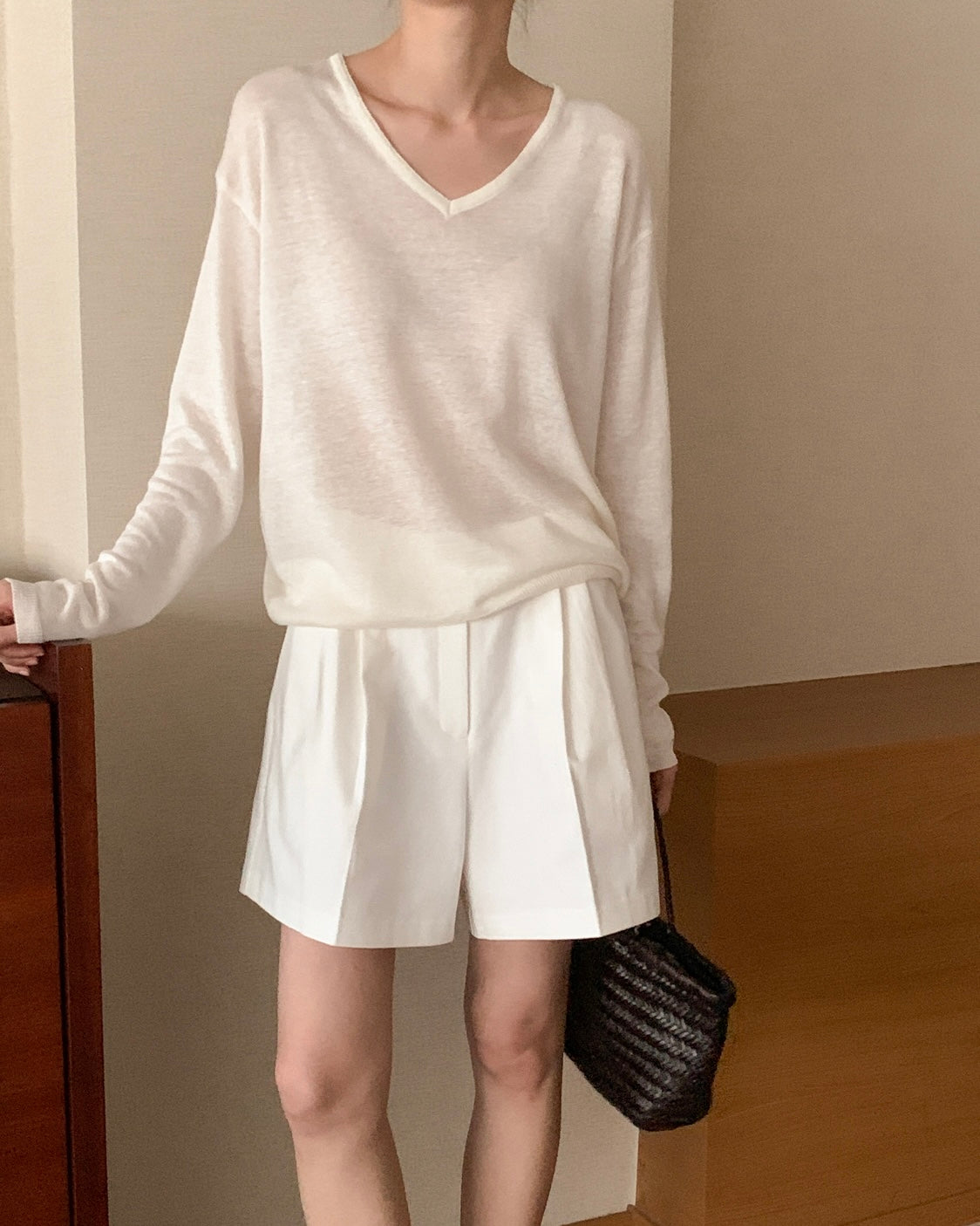V-Neck Linen Pullover