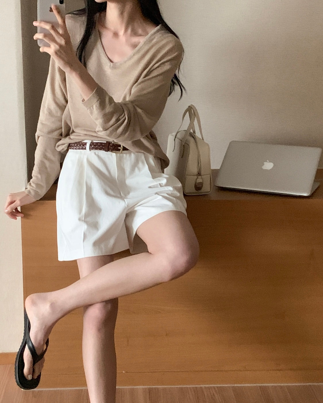V-Neck Linen Pullover