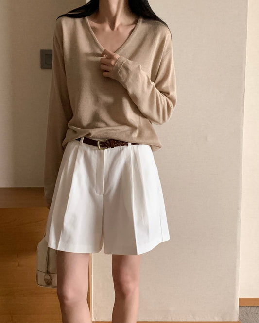 V-Neck Linen Pullover