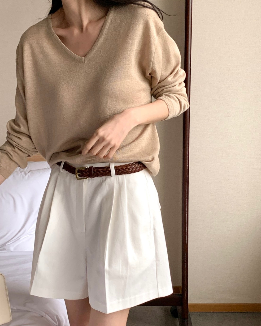 V-Neck Linen Pullover
