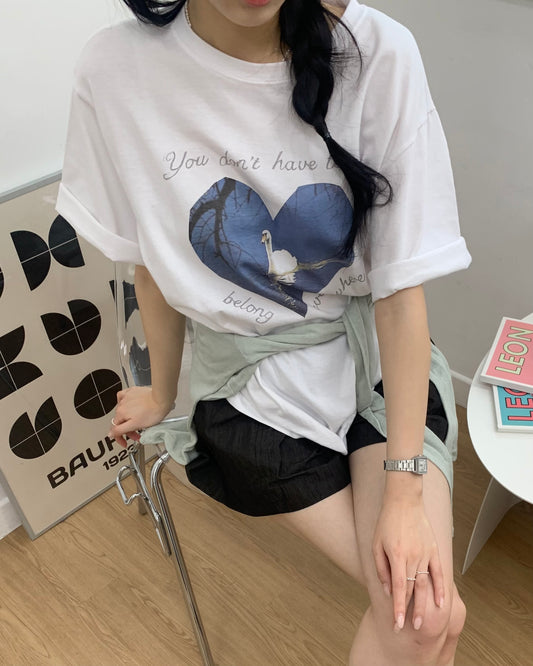 Whispering Swan Heart Tee