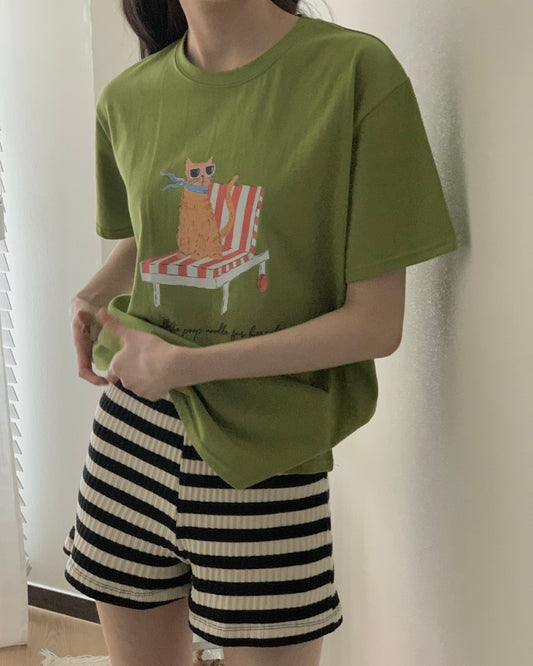 Lazy Summer Cat Tee