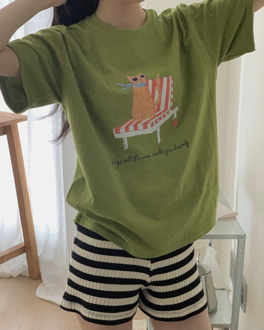 Lazy Summer Cat Tee