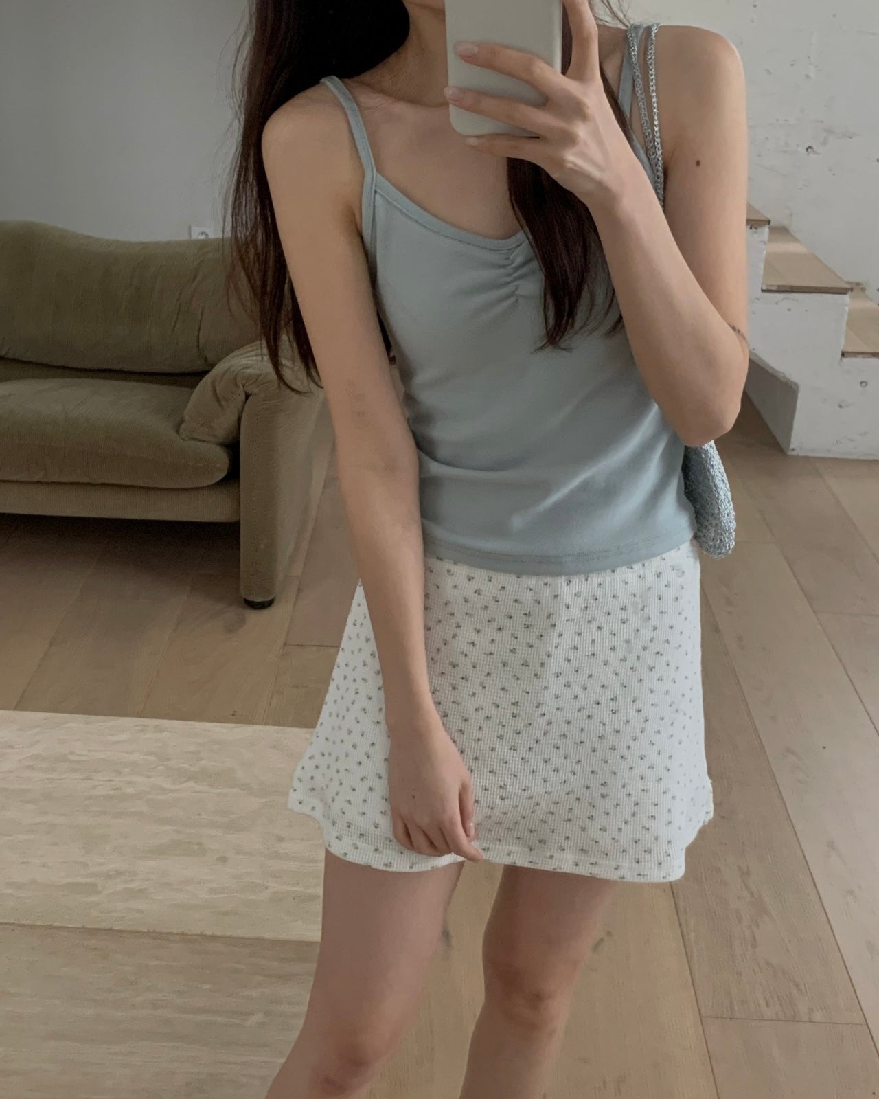 Ditsy Floral Waffle Mini Skort