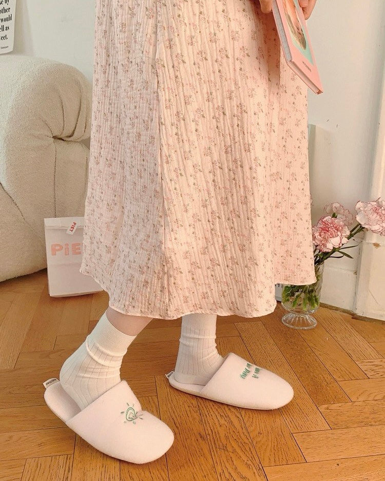 Blush Floral Ruffle Pajama Dress with Scrunchie
