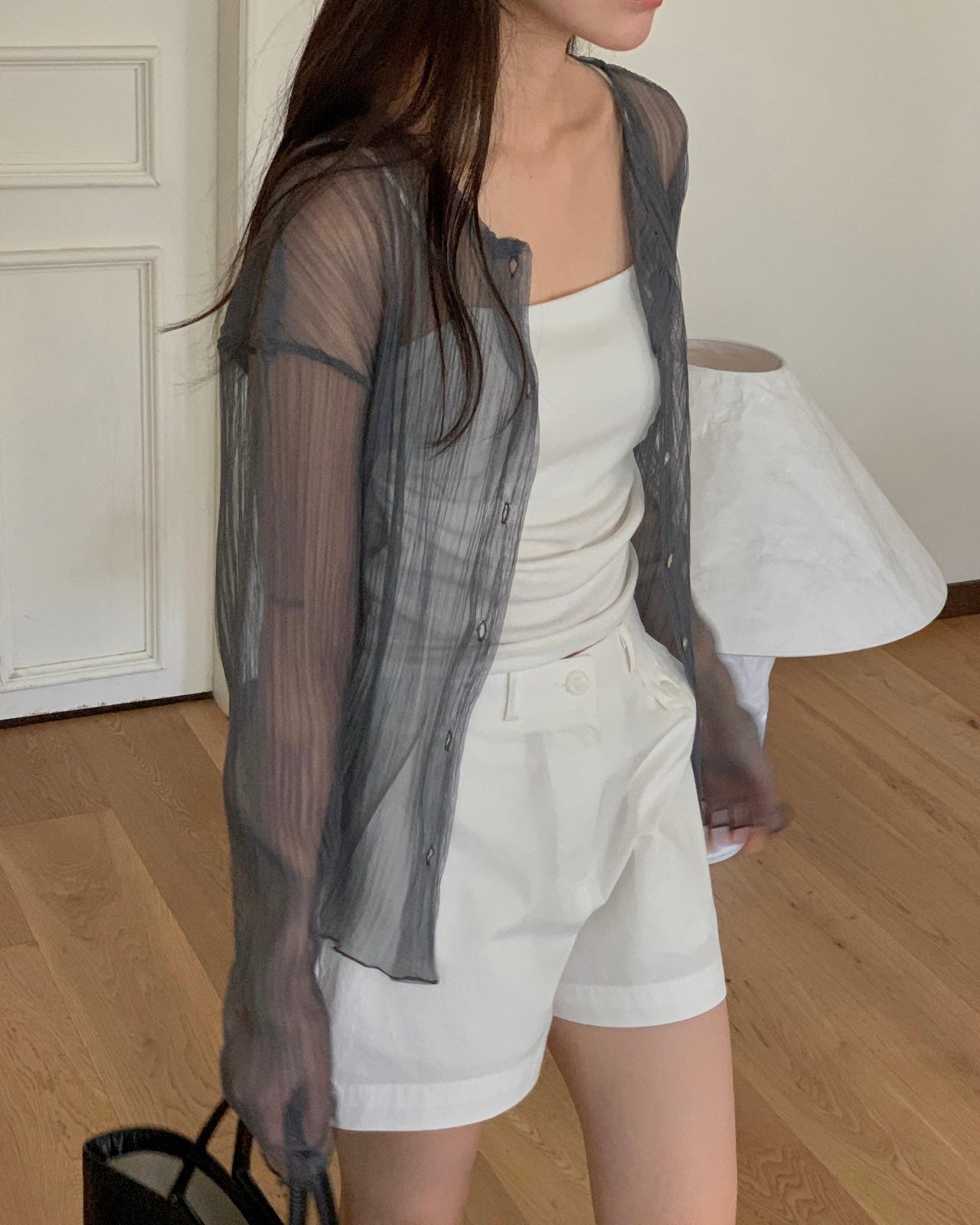 Crinkle Sheer Cardigan