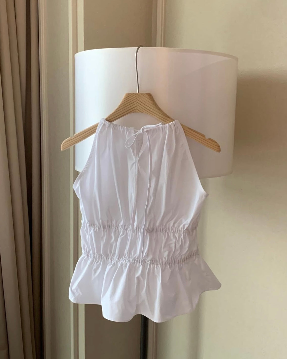 Smocked Halter Peplum Top