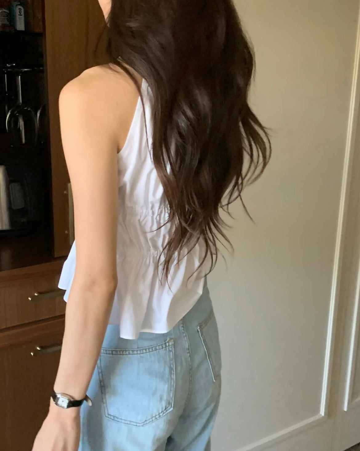 Smocked Halter Peplum Top