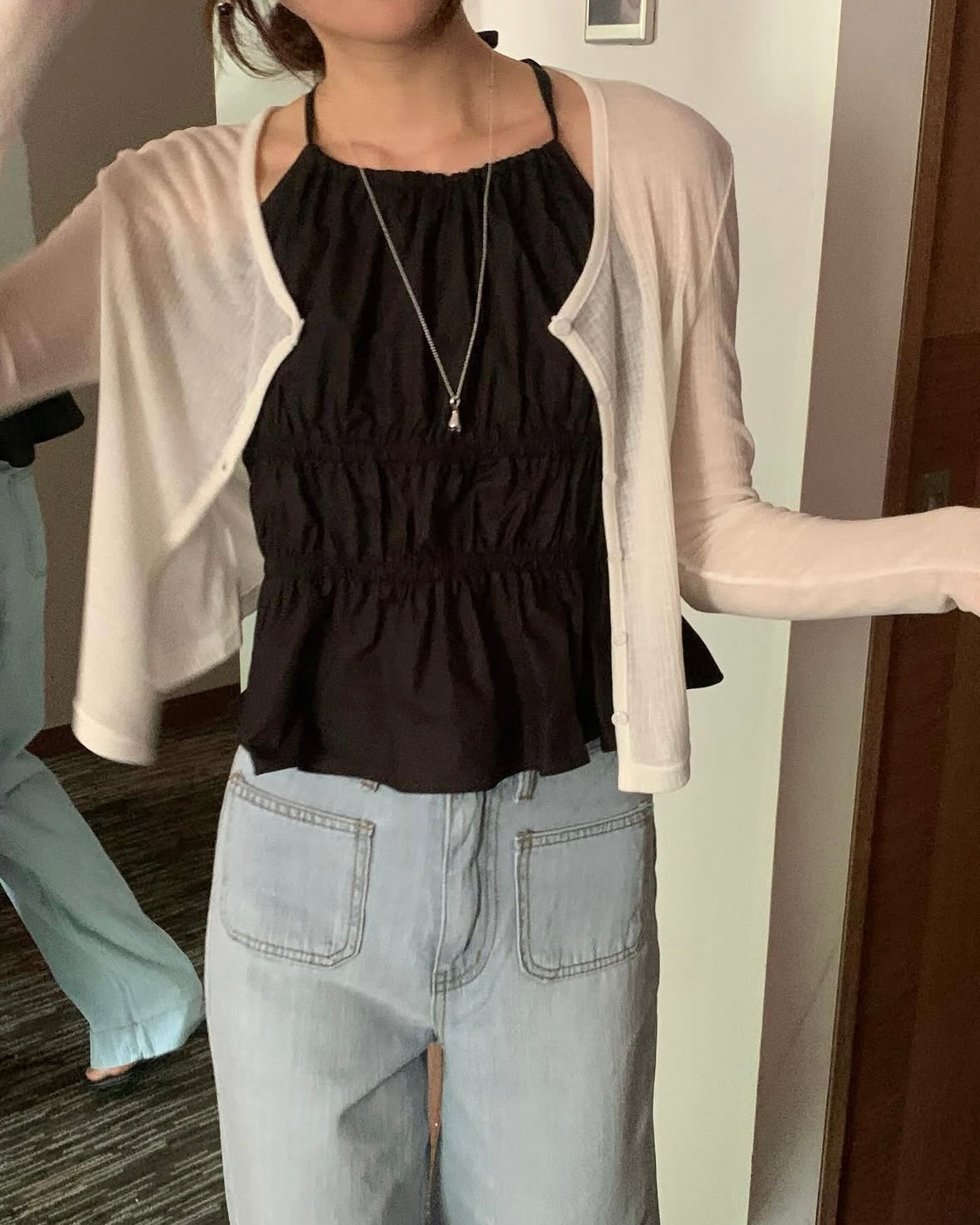Smocked Halter Peplum Top