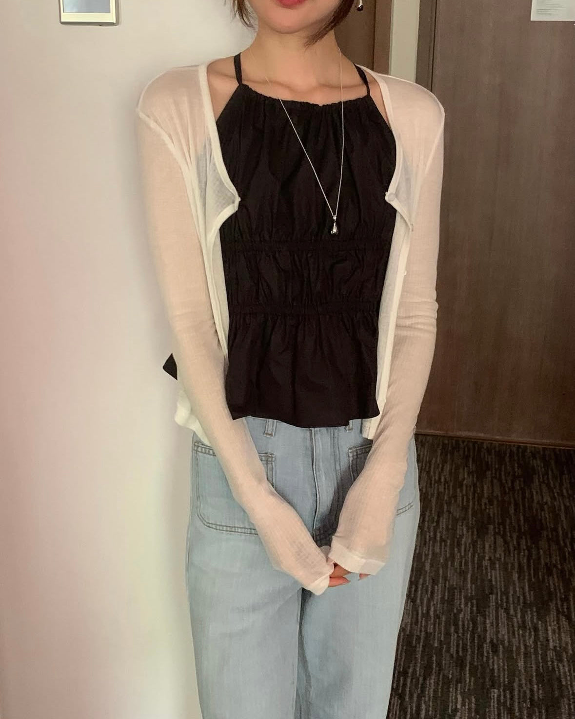 Smocked Halter Peplum Top
