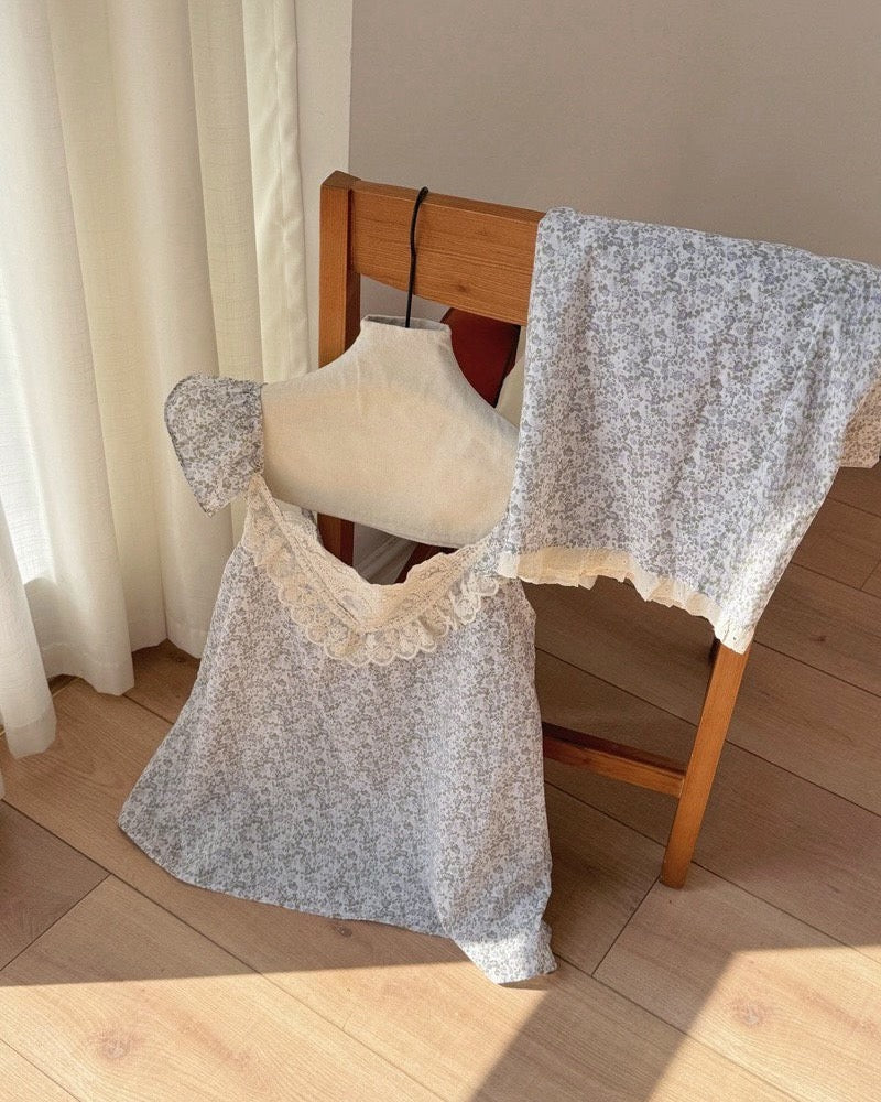 Lavender Floral Lace Pajama Set