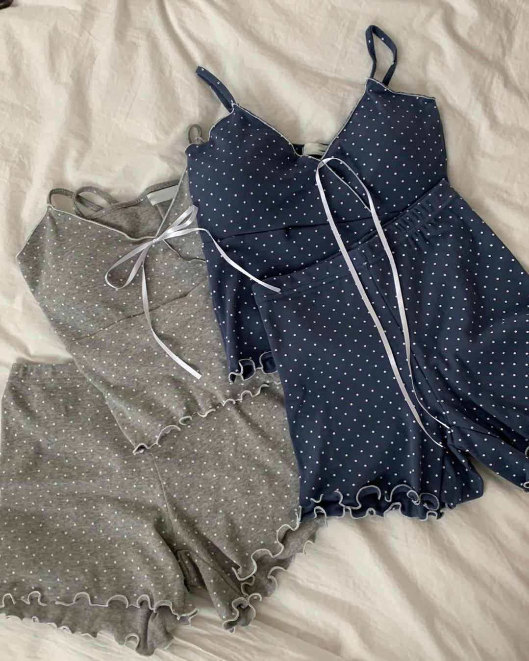 Polka Dot Ruffle Cami Shorts Set
