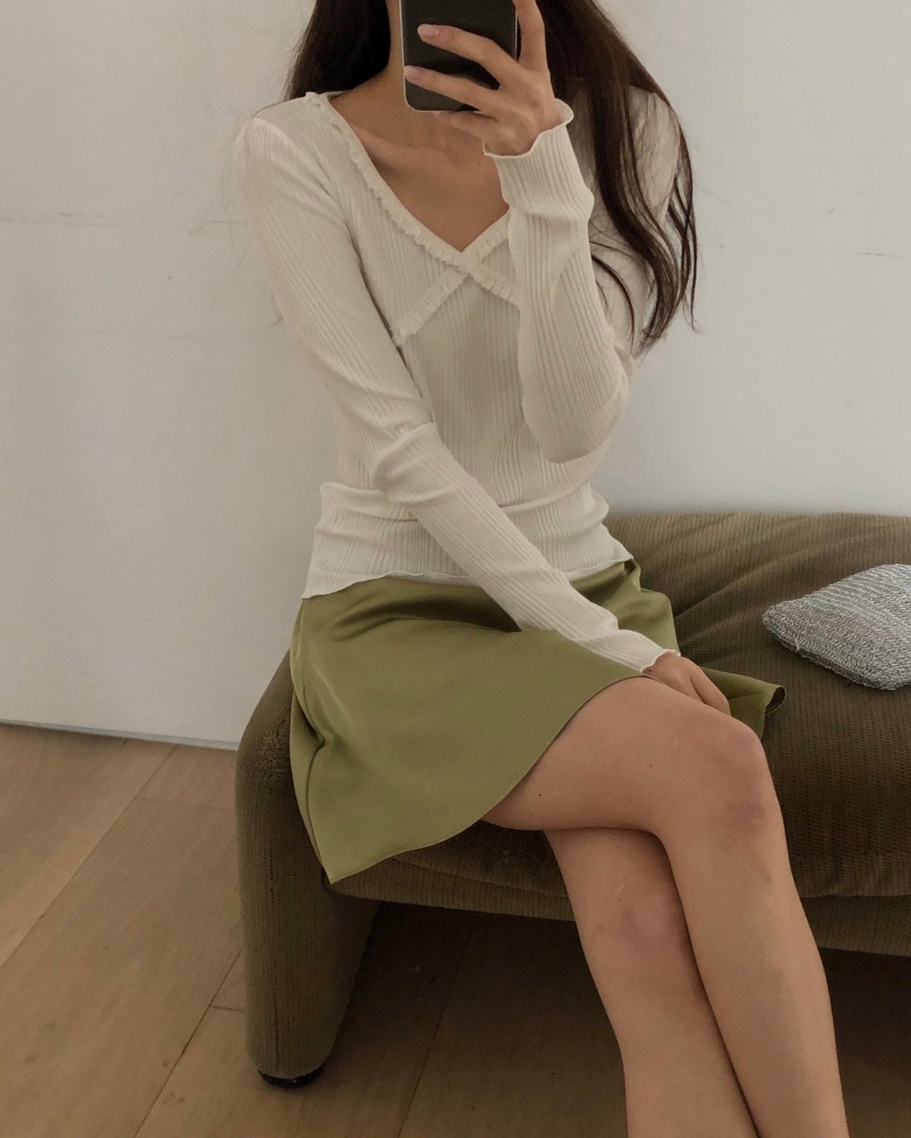 Satin Flare Mini Skirt