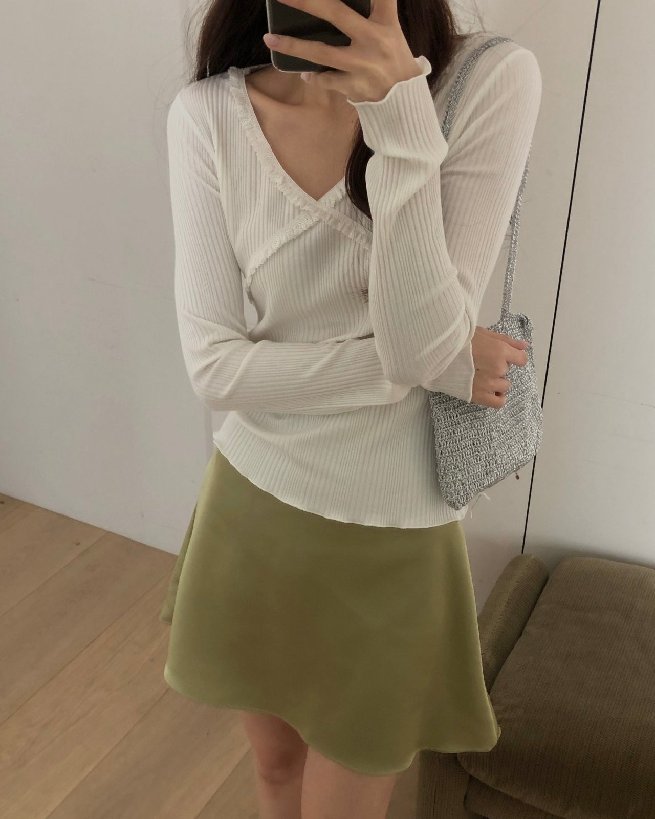 Satin Flare Mini Skirt
