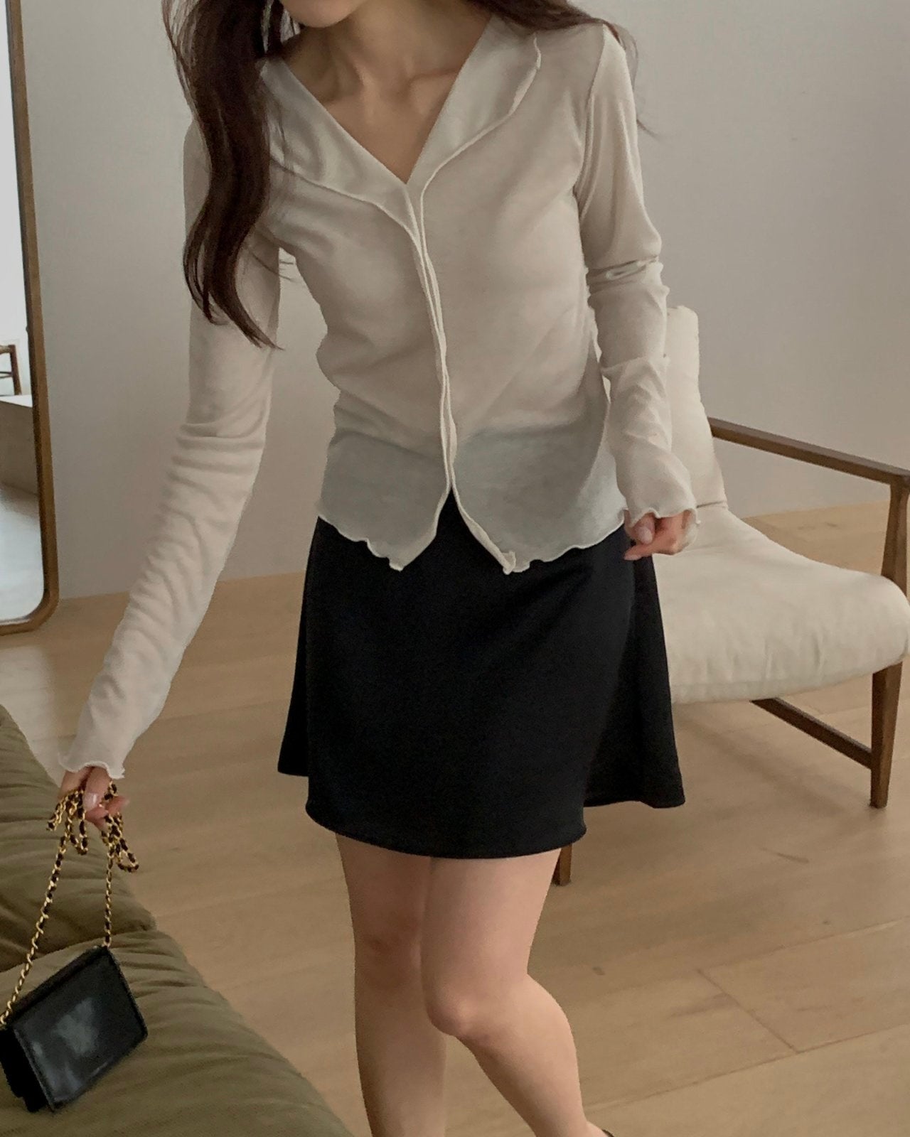Satin Flare Mini Skirt