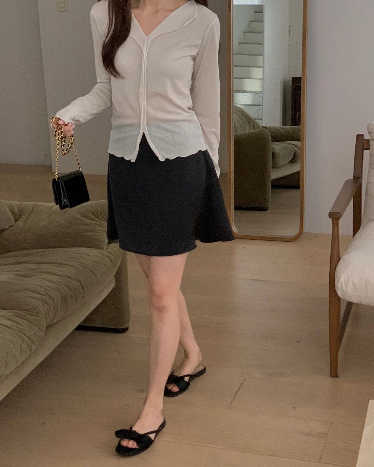 Satin Flare Mini Skirt