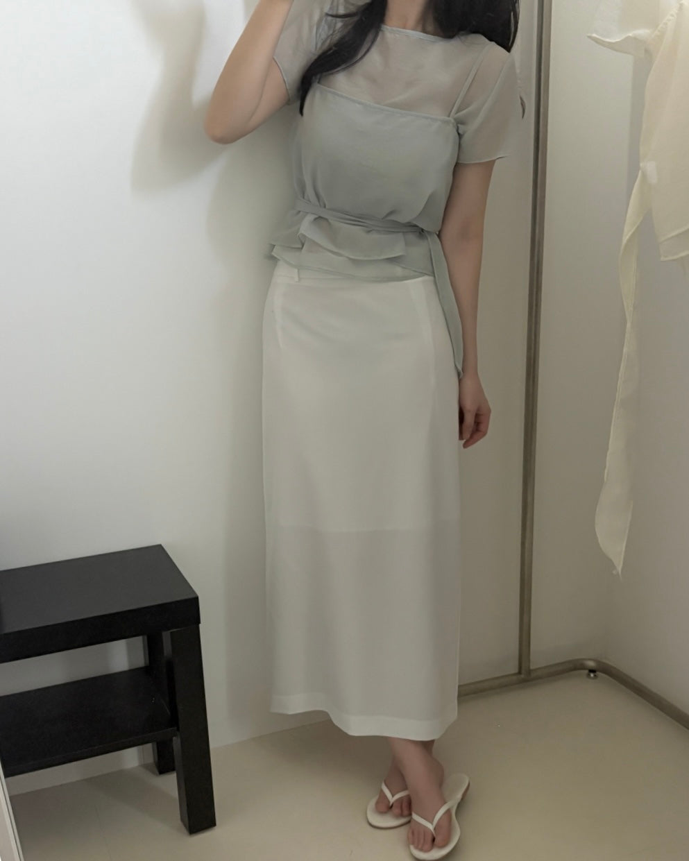 Sheer Layered Bustier Blouse