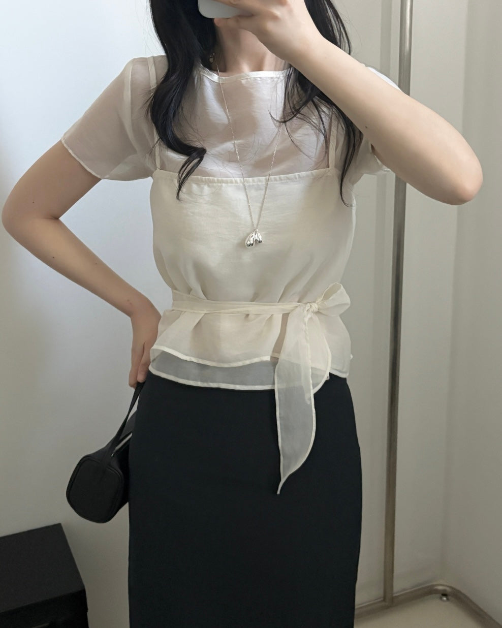 Sheer Layered Bustier Blouse
