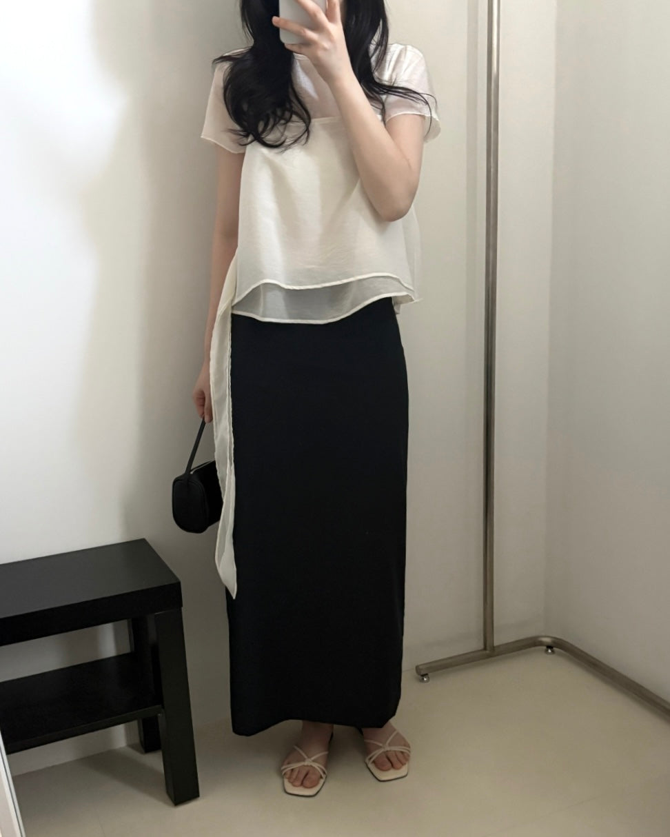 Sheer Layered Bustier Blouse