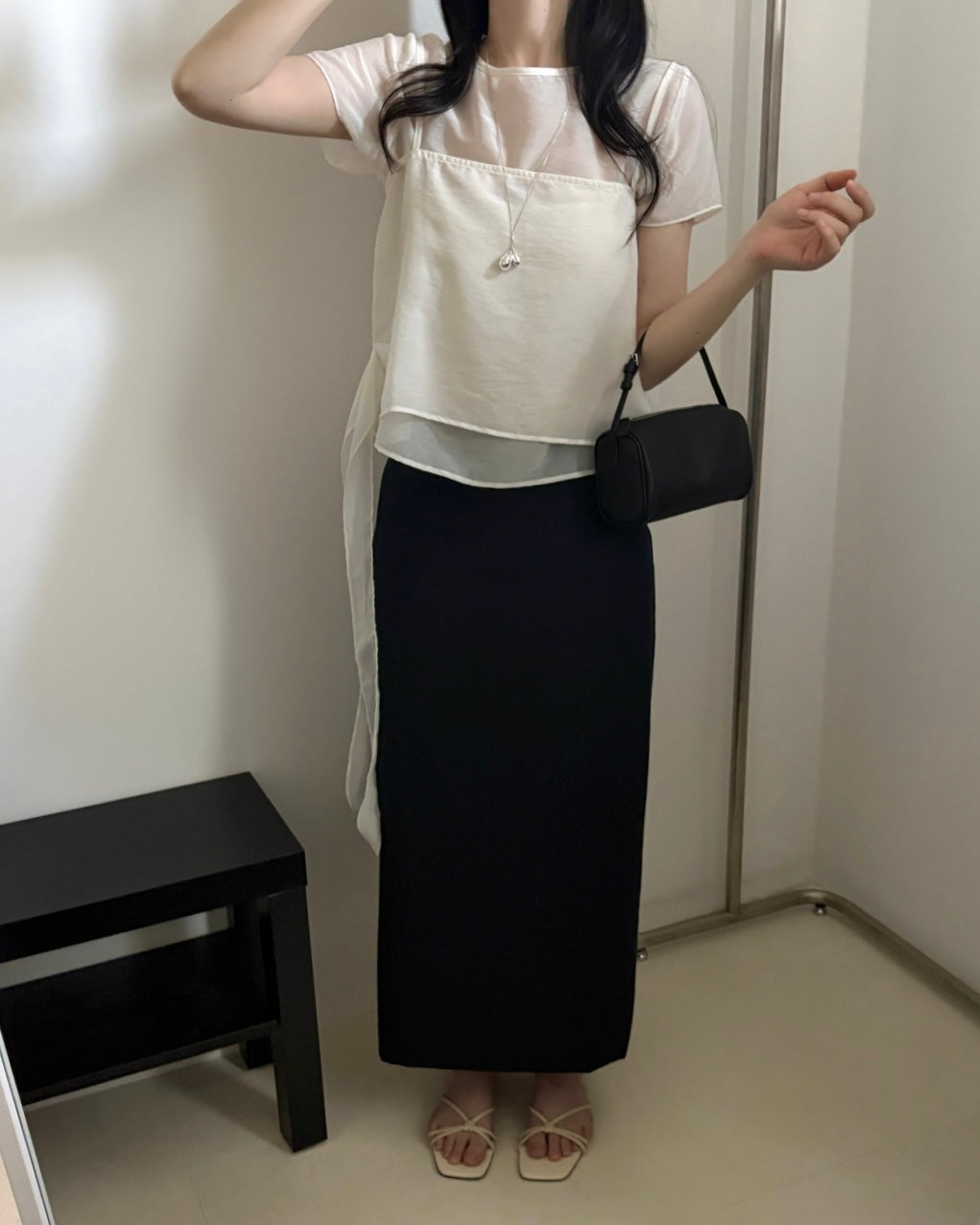 Sheer Layered Bustier Blouse