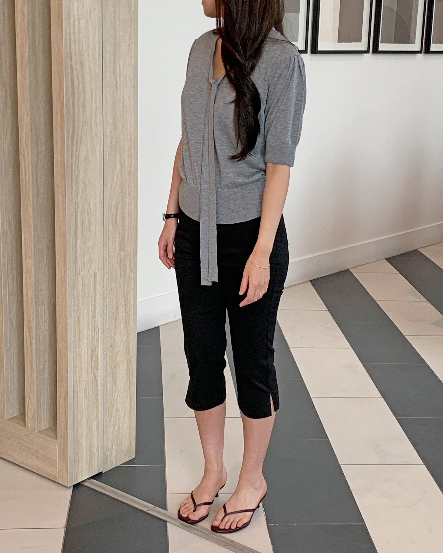 Silk Wool Tie Knit Top