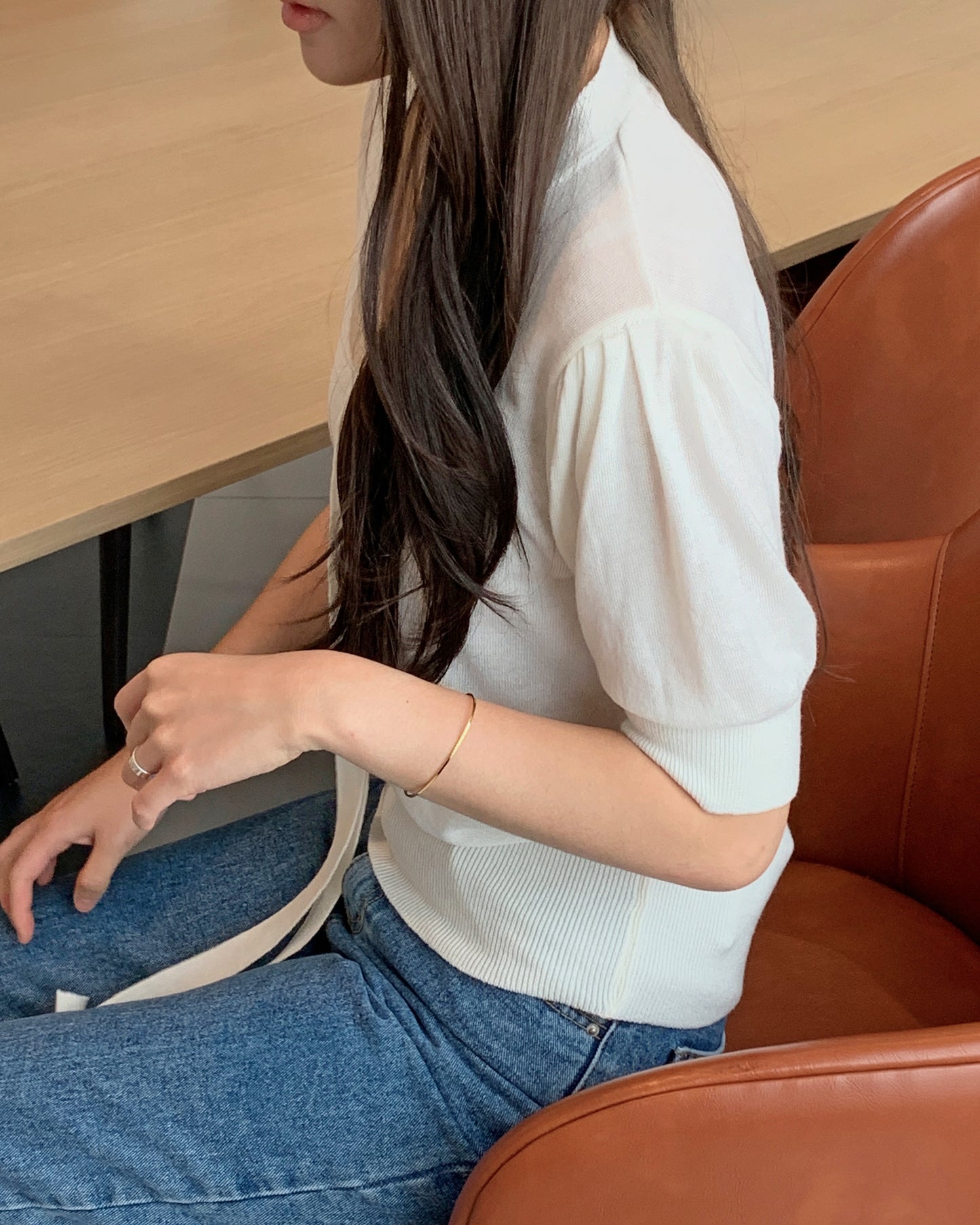 Silk Wool Tie Knit Top