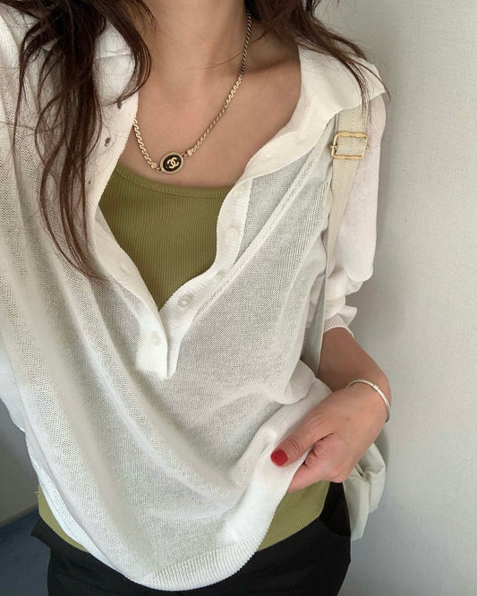 Sheer Knit Polo