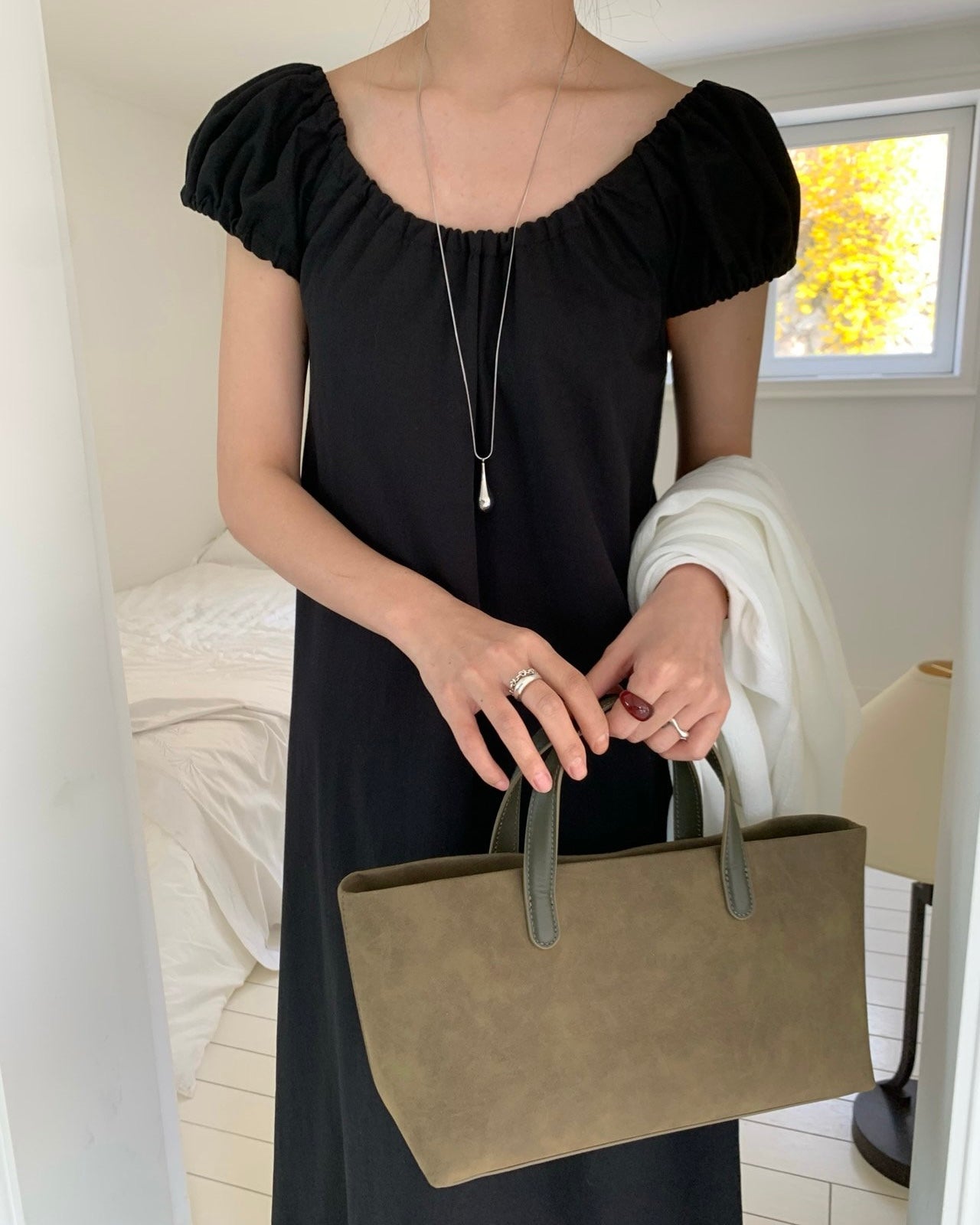 Puff Sleeve Cotton Maxi Dress