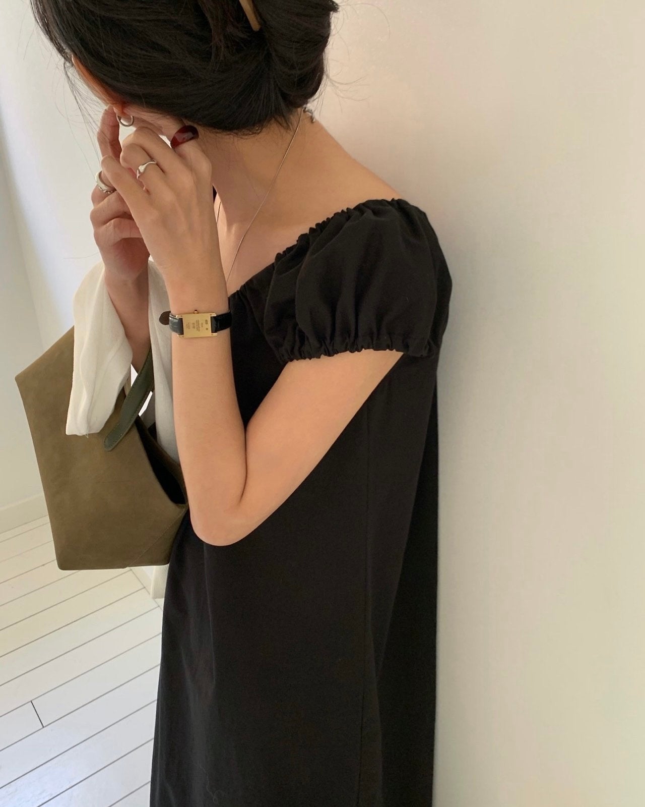 Puff Sleeve Cotton Maxi Dress