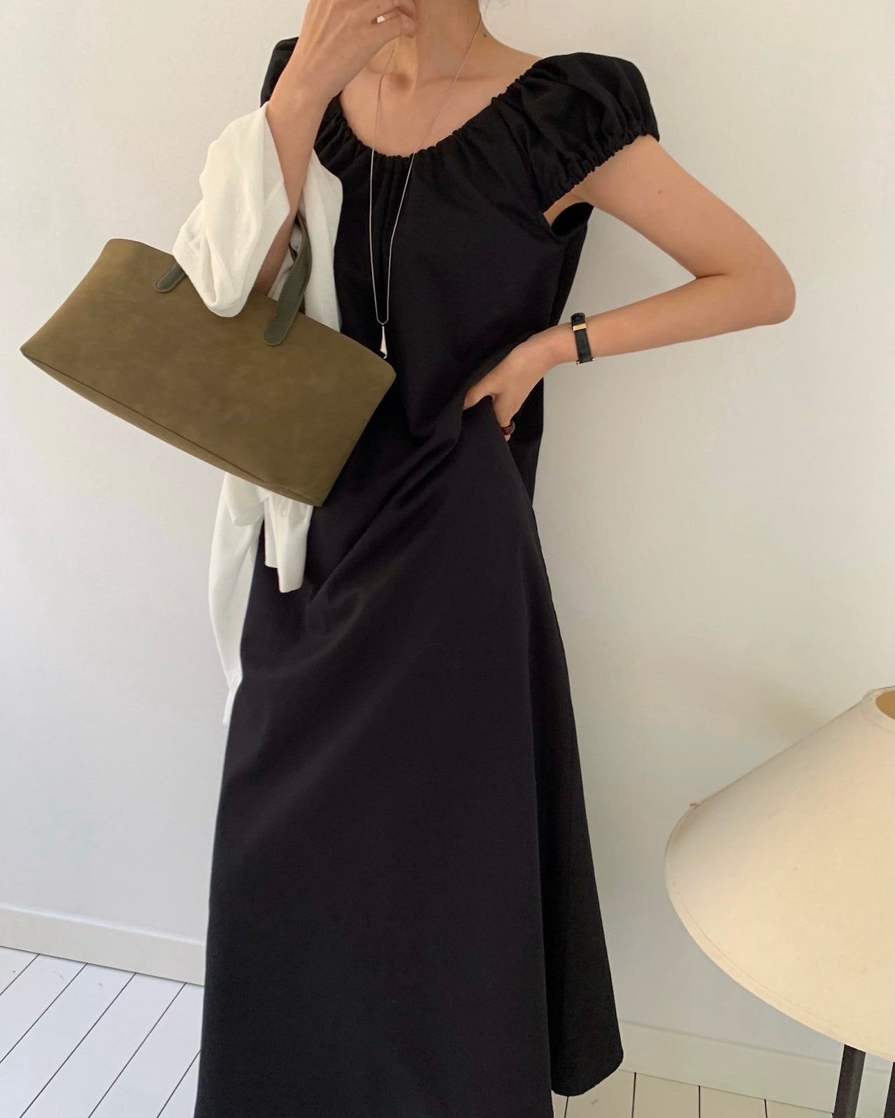 Puff Sleeve Cotton Maxi Dress