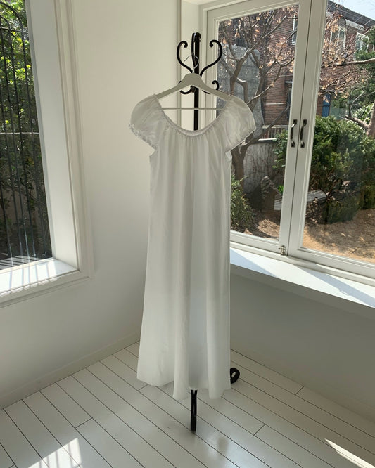 Puff Sleeve Cotton Maxi Dress