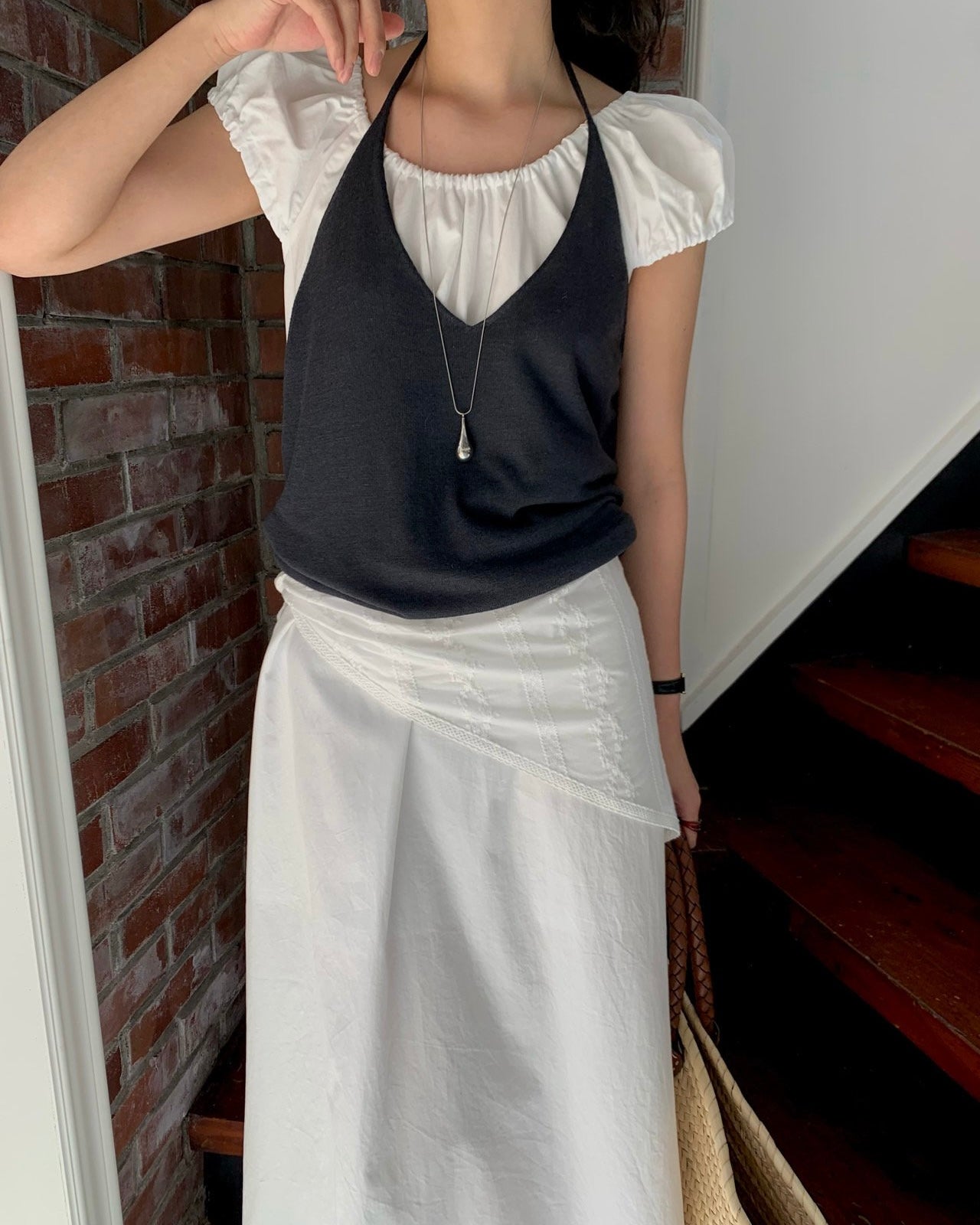 Puff Sleeve Cotton Maxi Dress