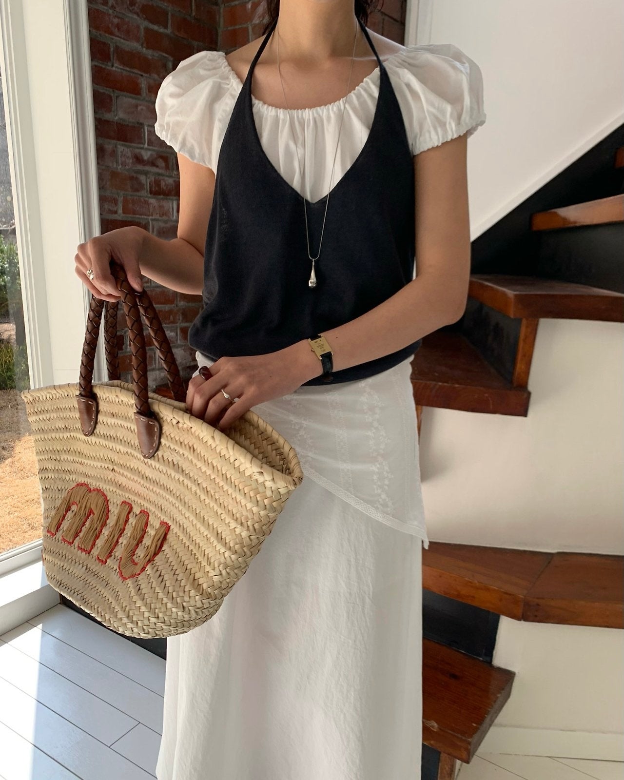 Puff Sleeve Cotton Maxi Dress