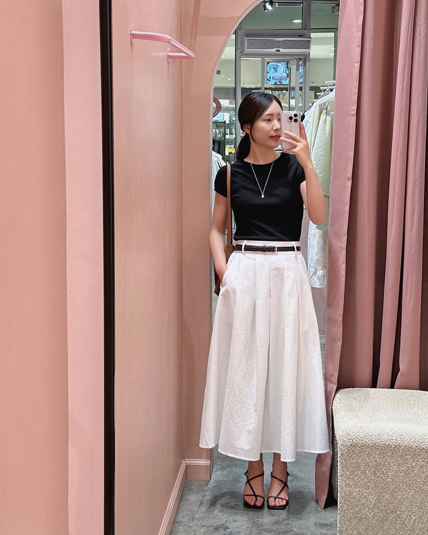 Flowy Pleated Cotton Skirt