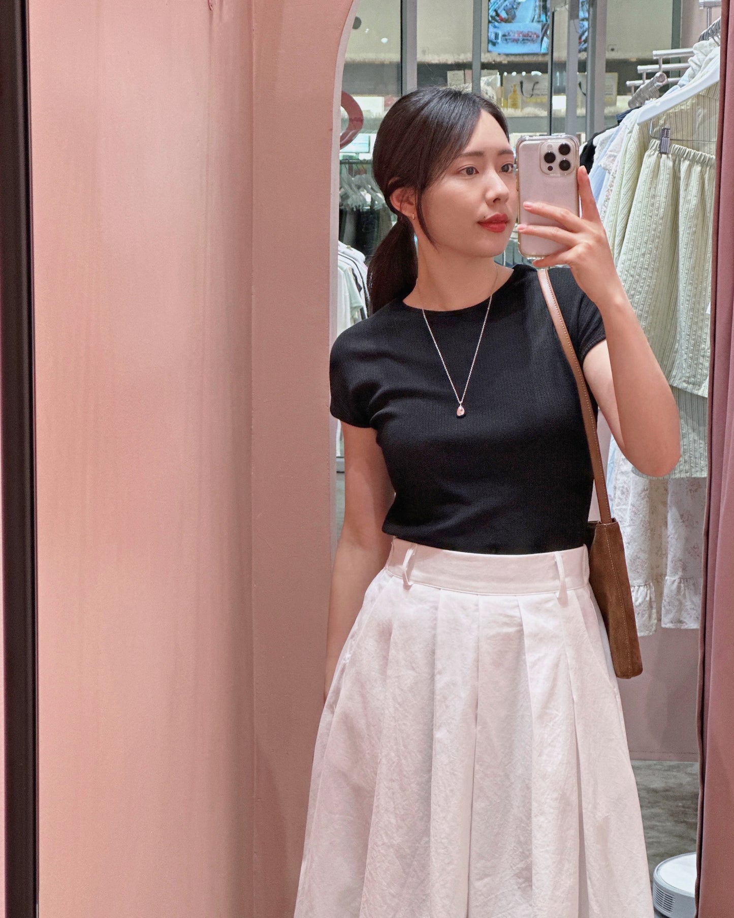 Flowy Pleated Cotton Skirt