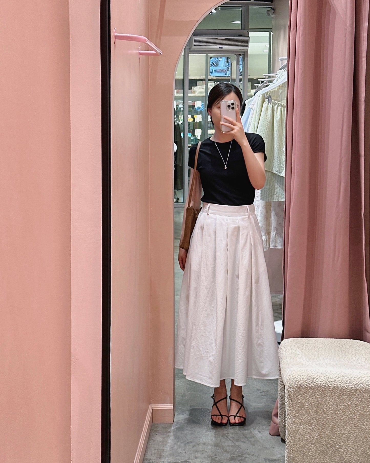 Flowy Pleated Cotton Skirt