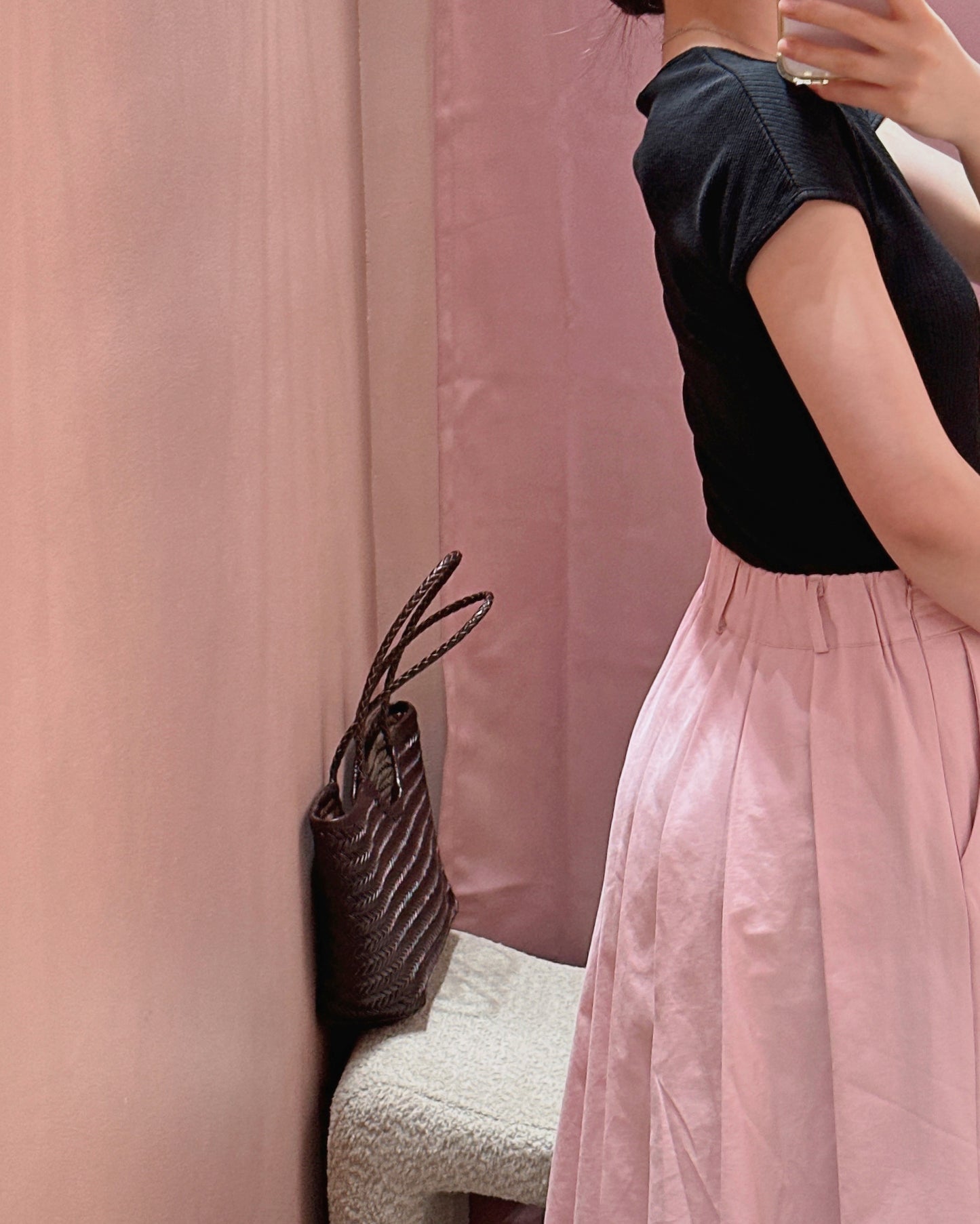 Flowy Pleated Cotton Skirt