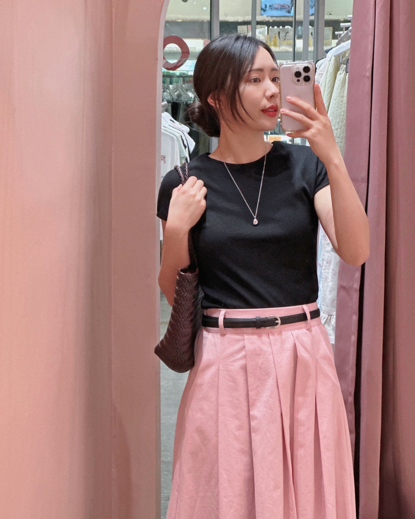 Flowy Pleated Cotton Skirt