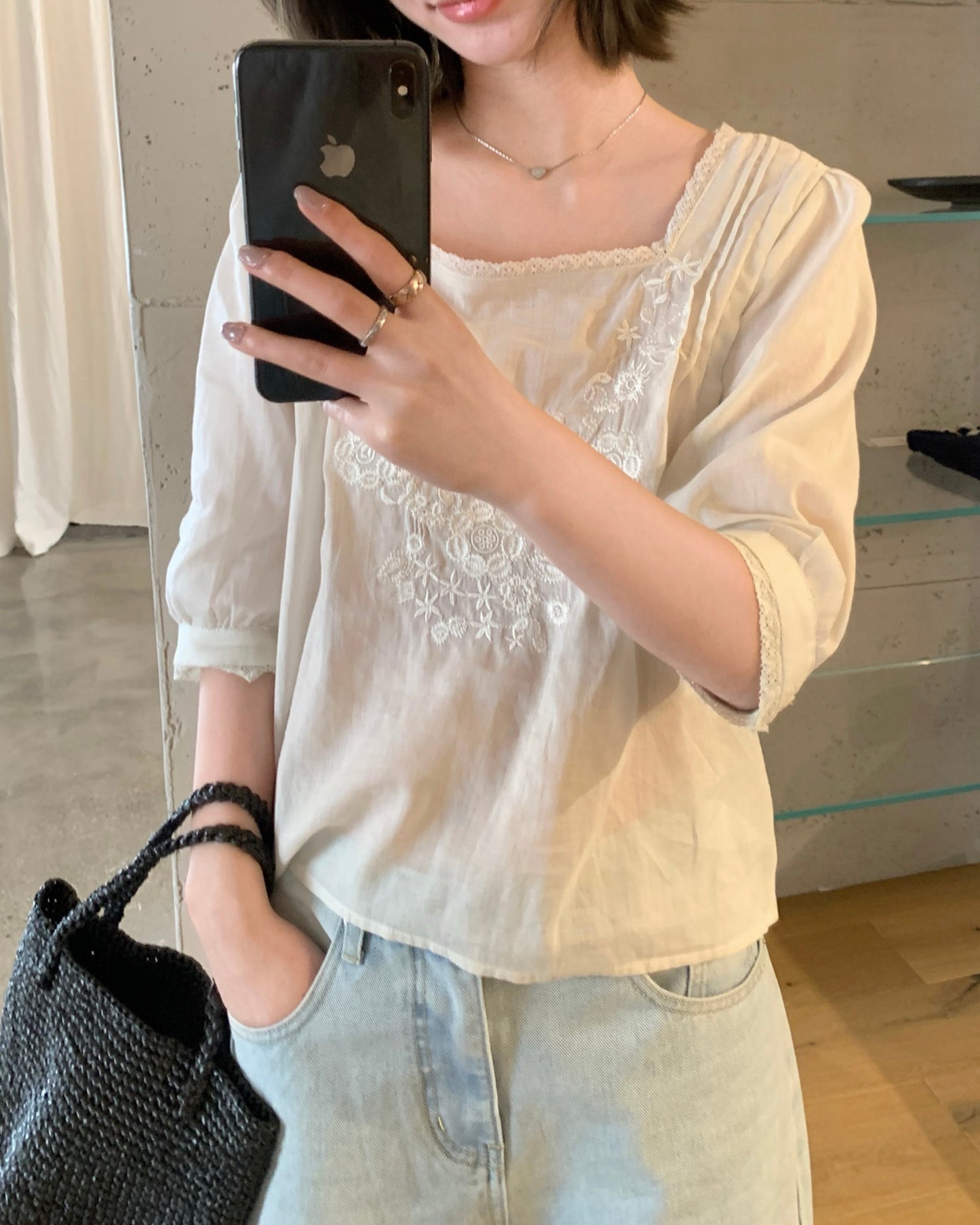 Floral Embroidered Lace Blouse