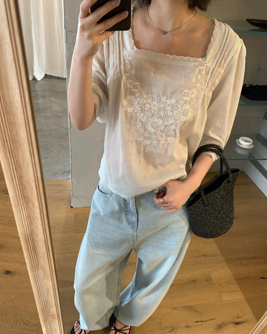 Floral Embroidered Lace Blouse