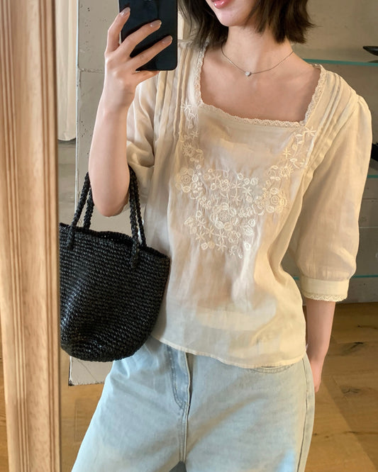 Floral Embroidered Lace Blouse