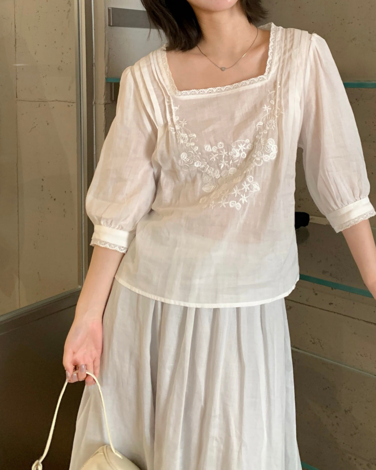Floral Embroidered Lace Blouse