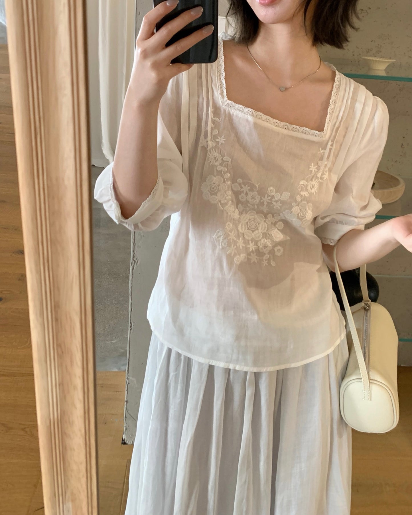 Floral Embroidered Lace Blouse