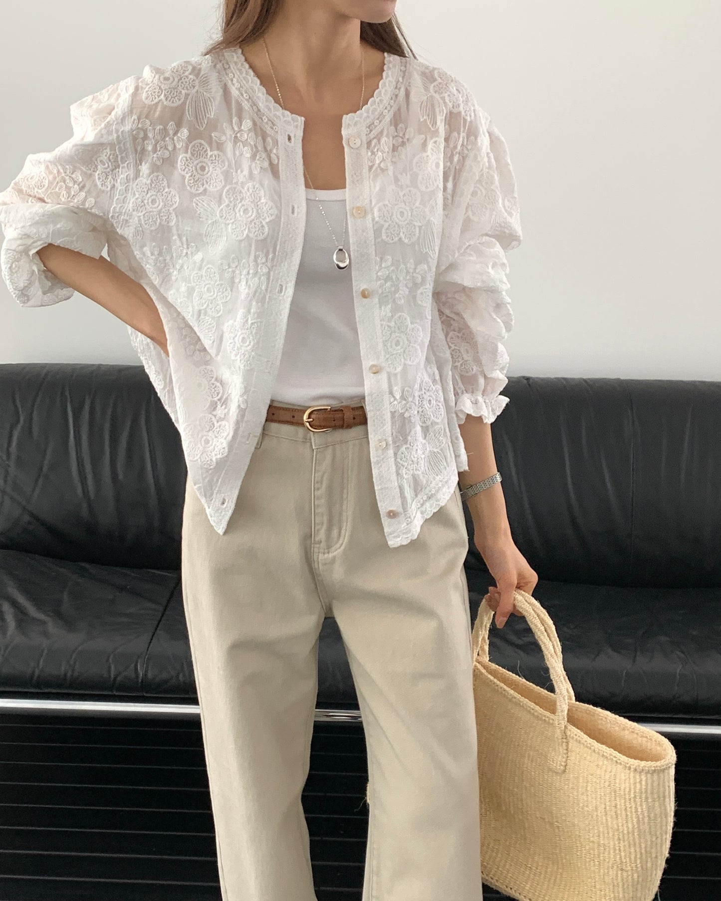 Floral Embroidered Lace Cardigan